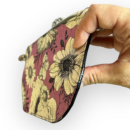 Double Zip Wristlet - Monochrome Flowers